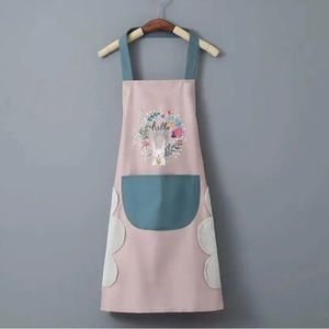 Stylish Cute Pink Hand Drying Waterproof Apron for Kitchen Crafts